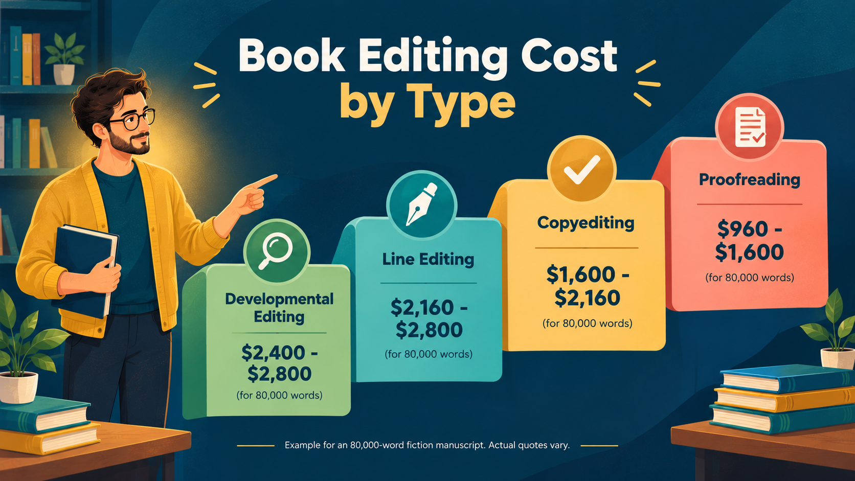 book editing cost by type
